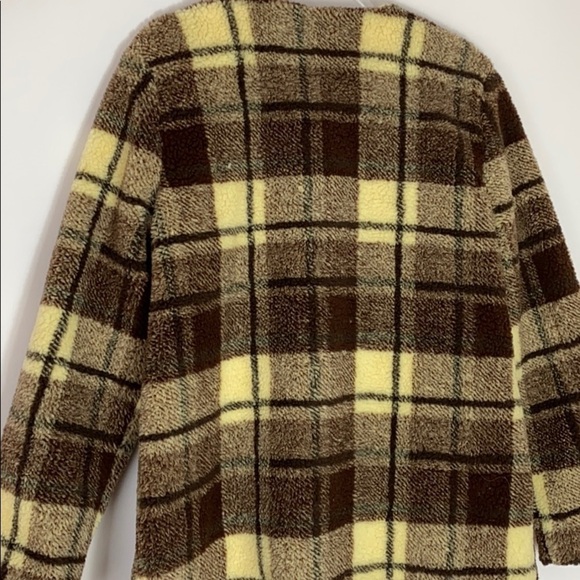 Sanctuary brown plaid teddy fleece jacket - Picture 6 of 9